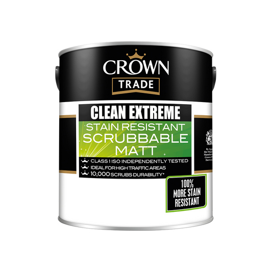 Crown Clean Extreme Stain Resistant Scrubbable Matt White 5L