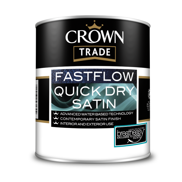 Crown Trade Fastflow Quick Drying Satin White 1L
