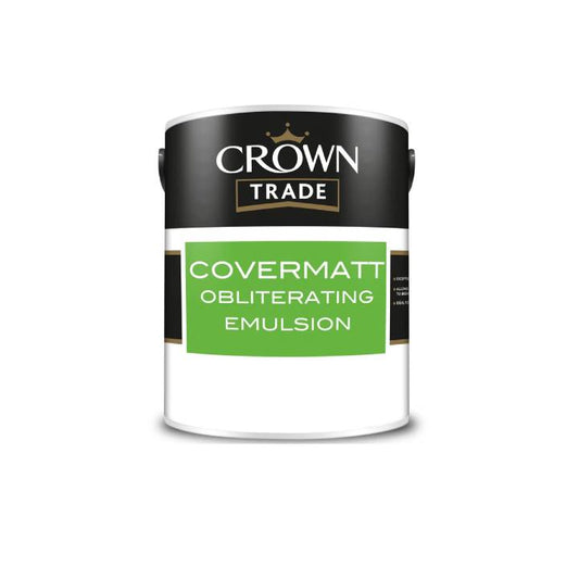 Crown Trade paint can with green label on a white background