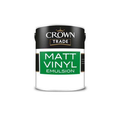 Crown Trade Matt Vinyl Emulsion paint can on a white background