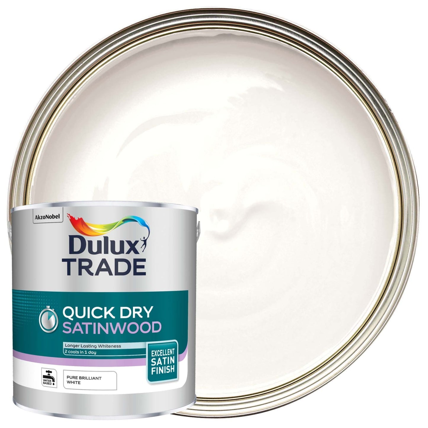 Dulux QD Satinwood Pure B/White 2.5L