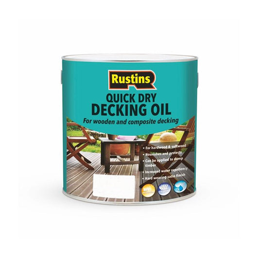 Rustins Quick Dry Decking Oil Natural Oak 2.5lt