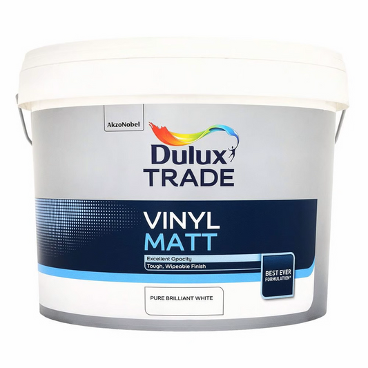Dulux Trade Vinyl Matt Pure Brilliant White 10L