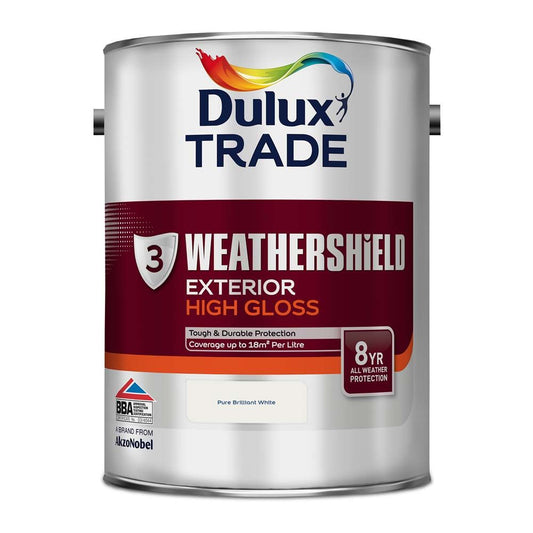 Dulux Trade Weathershield Exterior High Gloss White 5 Litres