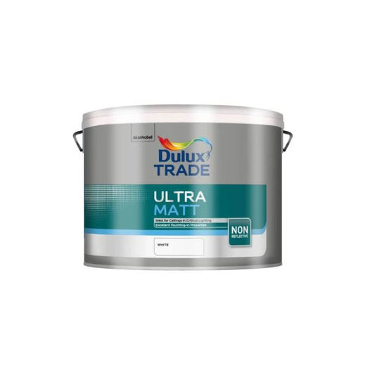 Dulux Trade Ultra Matt paint can on a white background