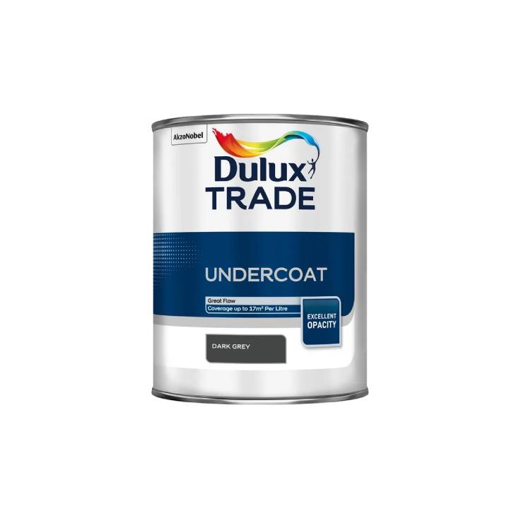 Dulux Trade Undercoat paint can on a white background