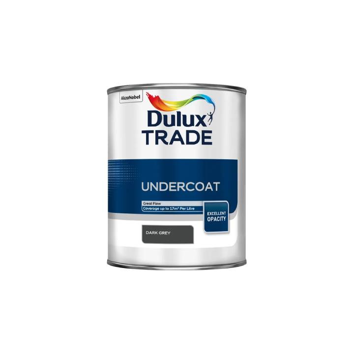 Dulux Trade Undercoats paint can on a white background