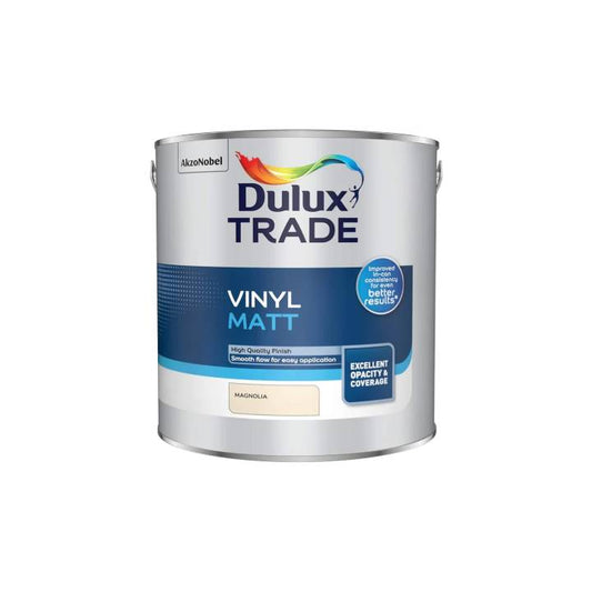 Dulux Trade vinyl matt paint can on a white background