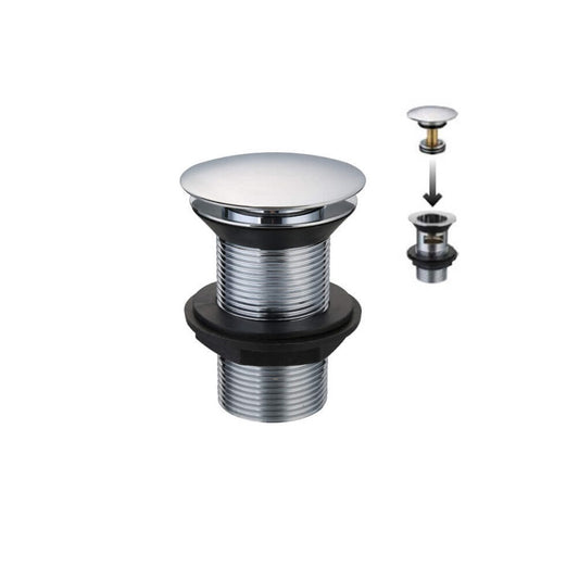 Unslotted Clicker Mushroom Basin Waste Chrome