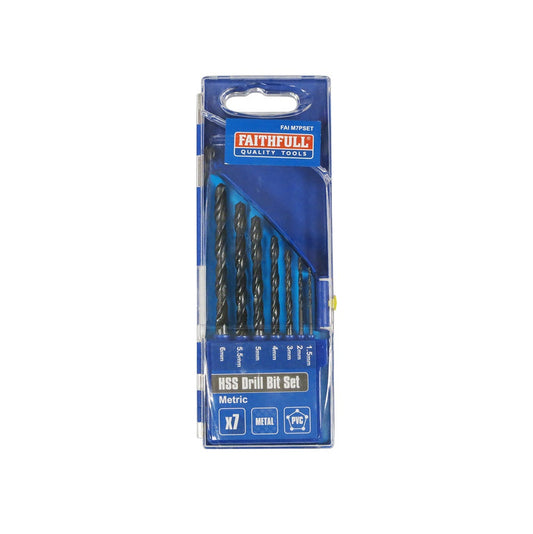 Faithfull HSS Metal Drill Bit Set, 7 Piece 1.5-6MM