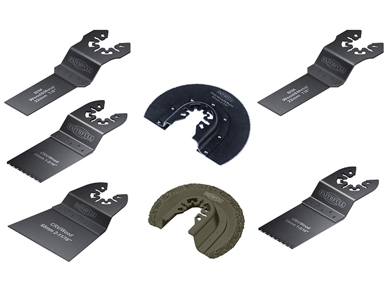 Faithfull Multi-Function Tool Blade Set 7Pcs