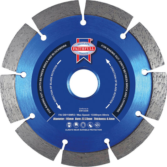 Faithfull Diamond Blade For Mortar 6mm