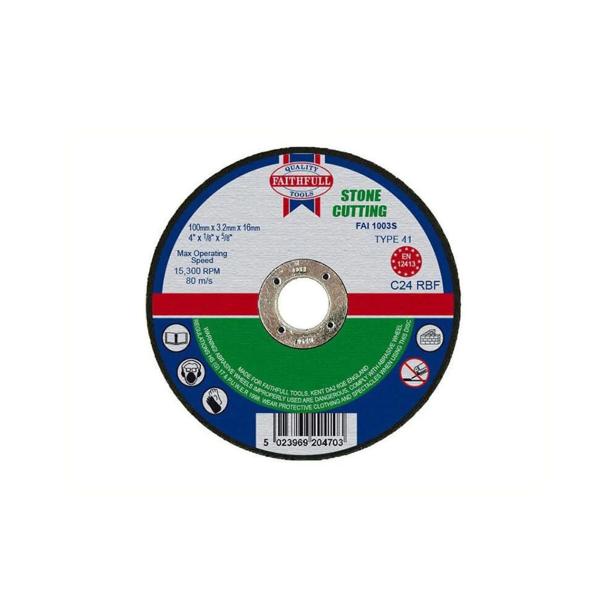 Faithfull Cut Off Wheel 100mm X 3.2 X 16 Stone
