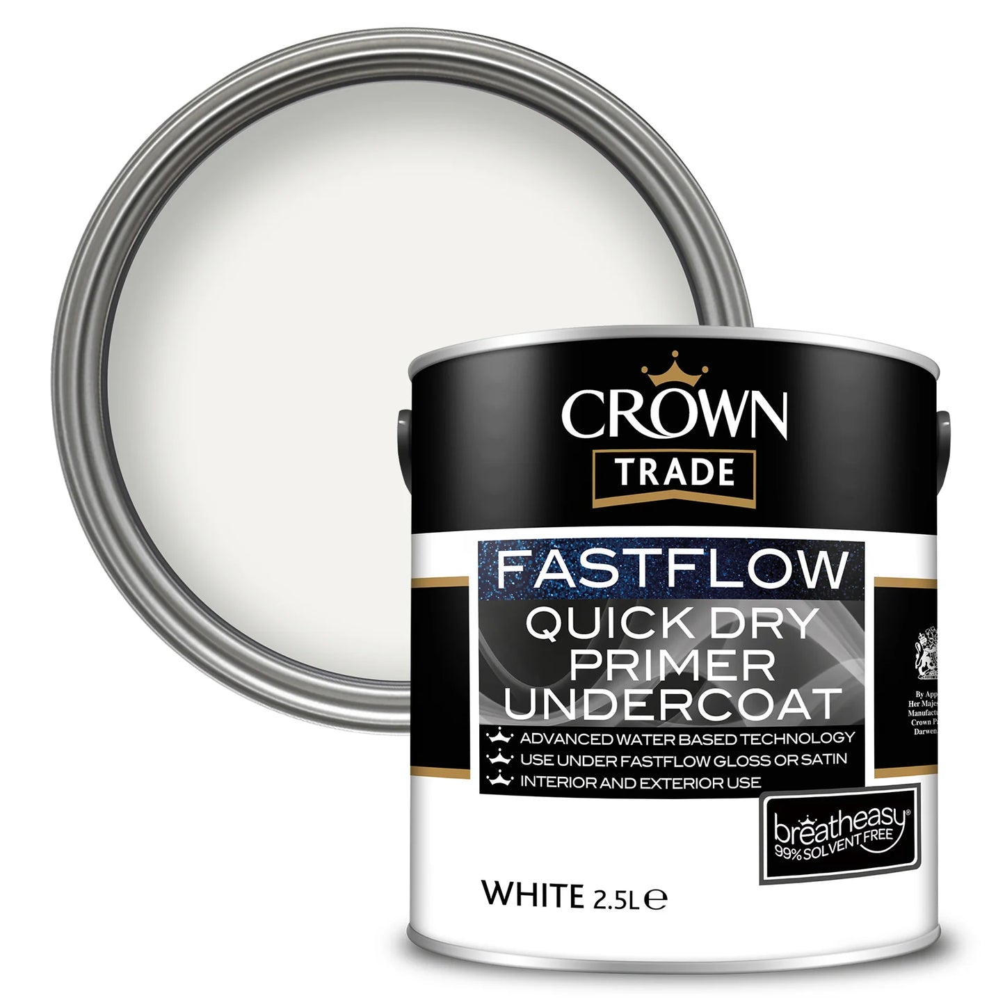 Crown Undercoat Fastflow Quick Dry White 2.5L