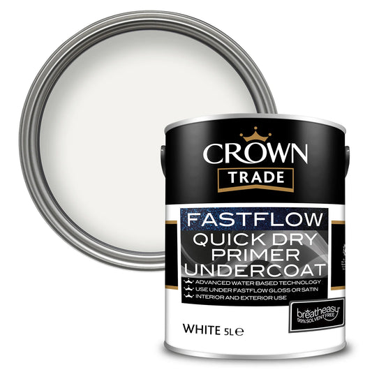 Crown Undercoat Fastflow Quick Dry White 5L