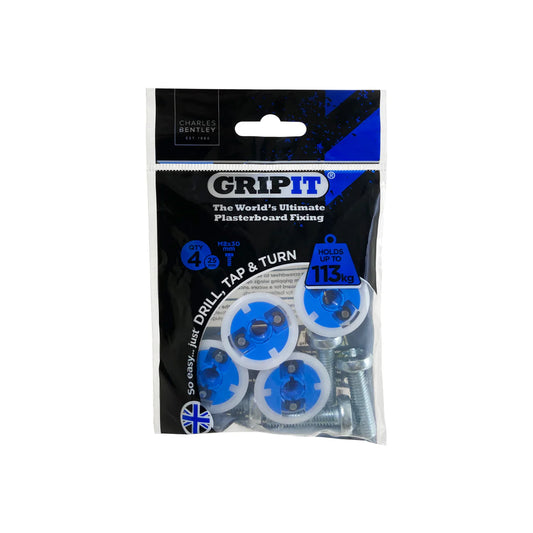 GripIT Blue Plasterboard Fixings 25mm (Pack 4)