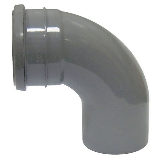 Push Fit 90° Bend Single Socket 110mm - Grey