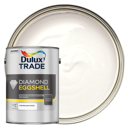 Dulux Trade Diamond Eggshell Pure Brilliant White 2.5L, 5L