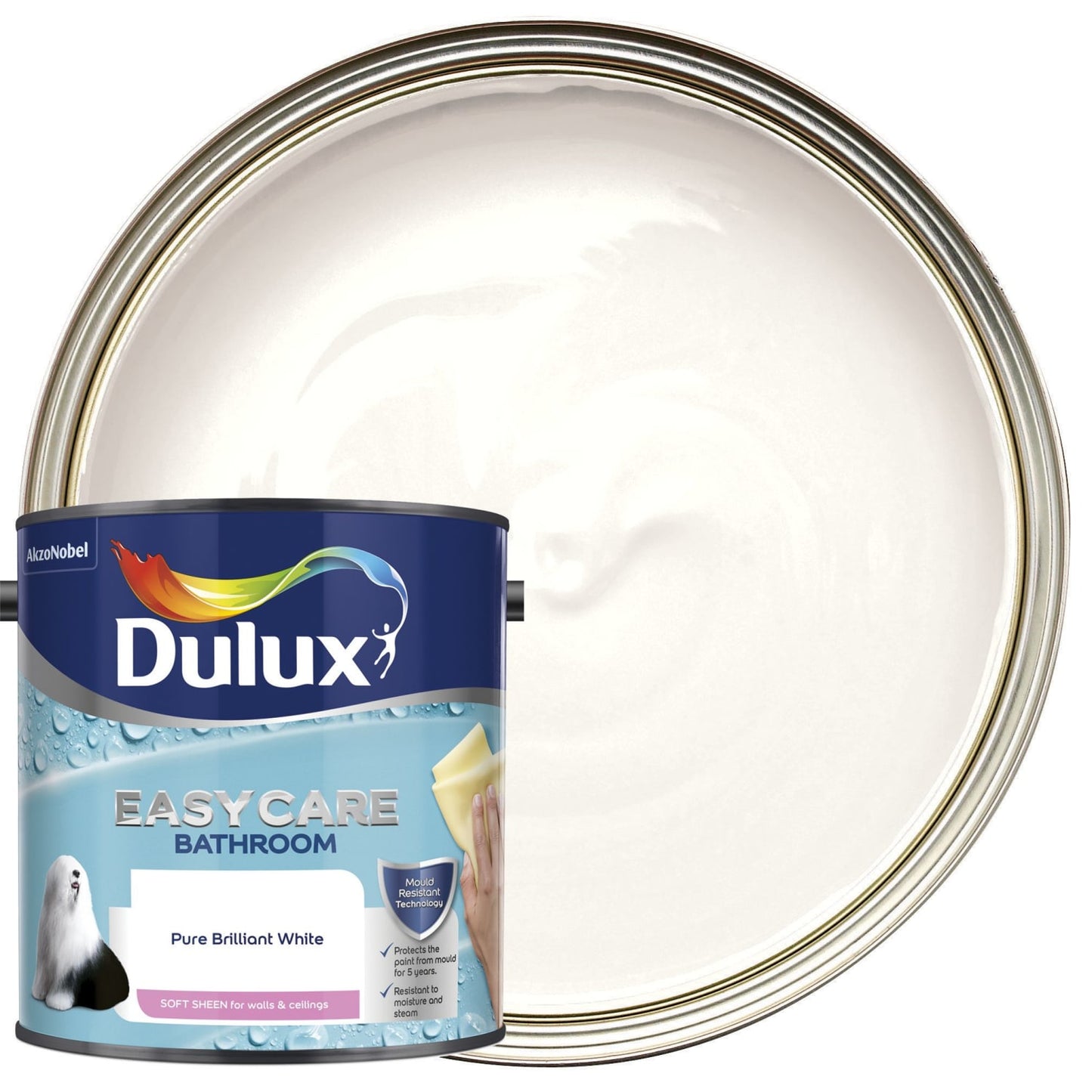 Dulux Trade Easycare Bathroom Pure Brilliant White 2.5L