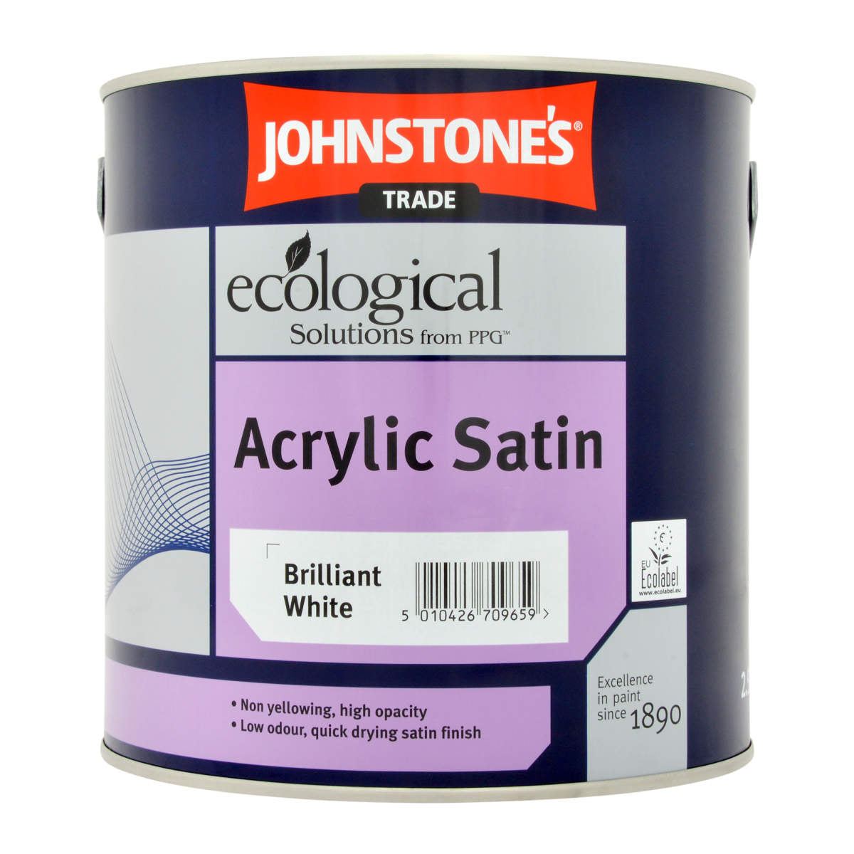 Johnstone's Trade Acrylic Satin Brilliant White 2.5L