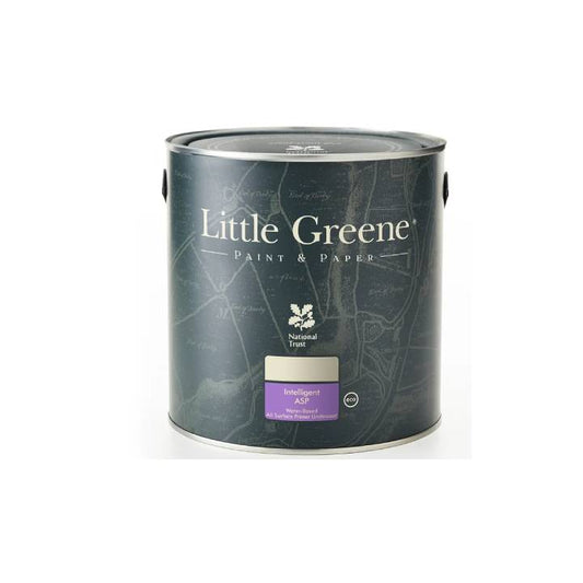 Little Greene paint can on a white background