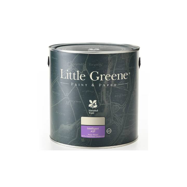 Little Greene paint can on a white background