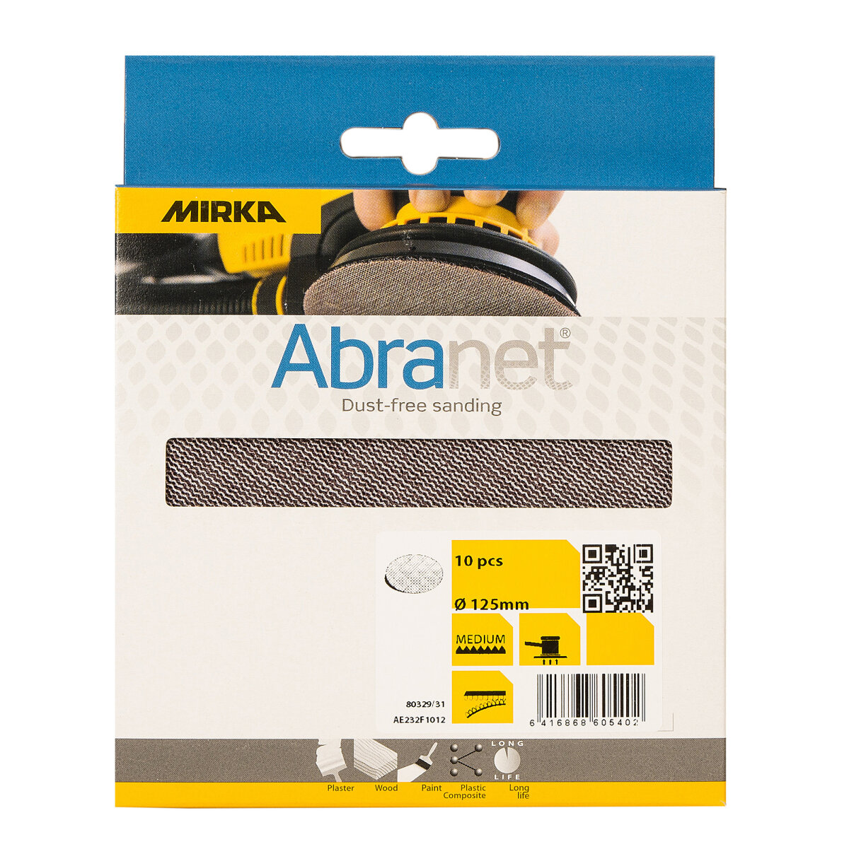 Mirka Abranet 125mm Grip P240 Pack Of 10