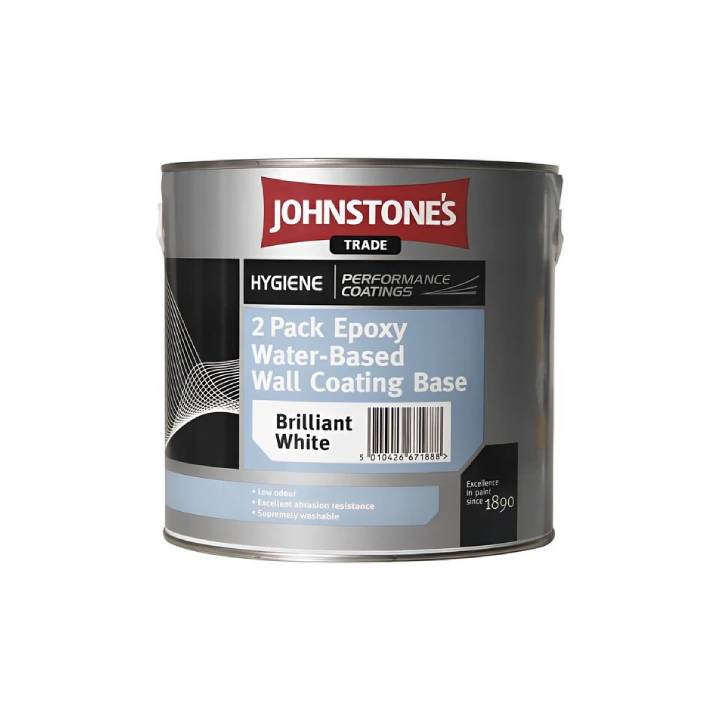 Johnstone's 2 Pack Epoxy Water Based Wall Coating Base Brilliant White 2L