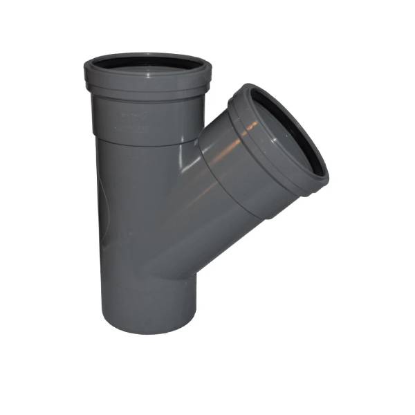 Solvent 45° Tee Double Socket 110mm - Grey