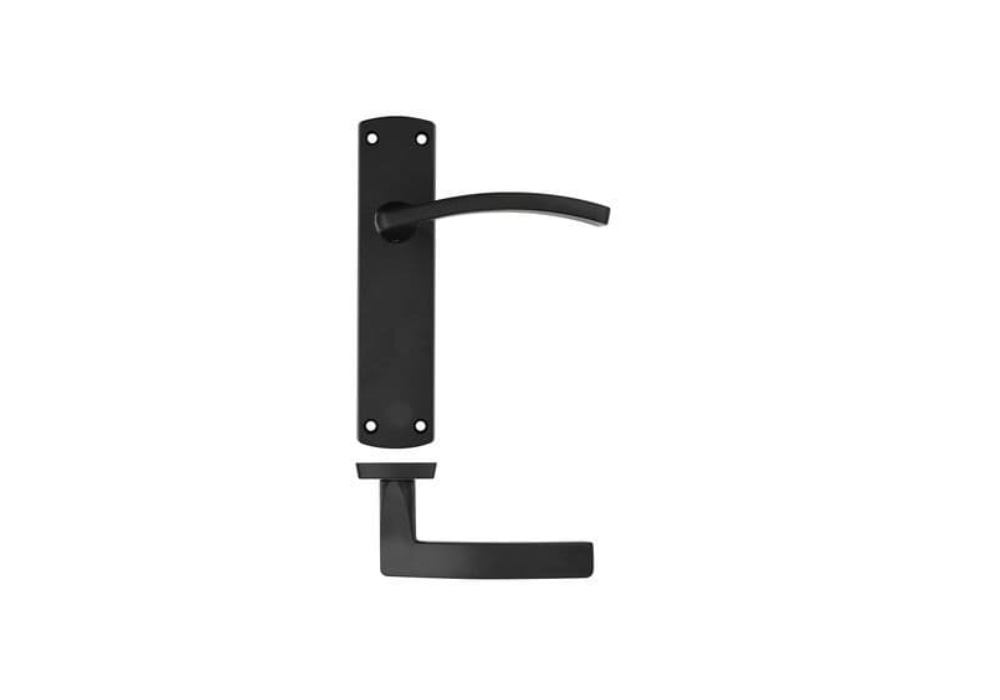 Toledo Lever on Latch Backplate Black