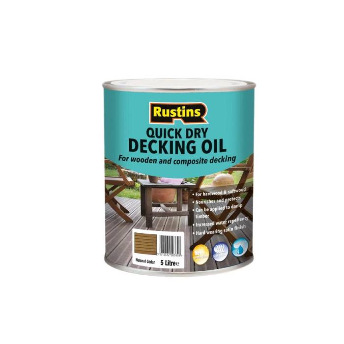 Rustins Quick Dry Decking Oil Natural Cedar 5ltr