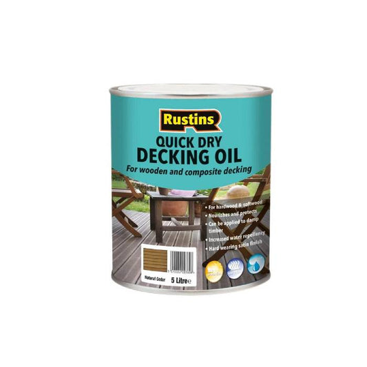 Rustins Quick Dry Decking Oil Natural Cedar 5ltr