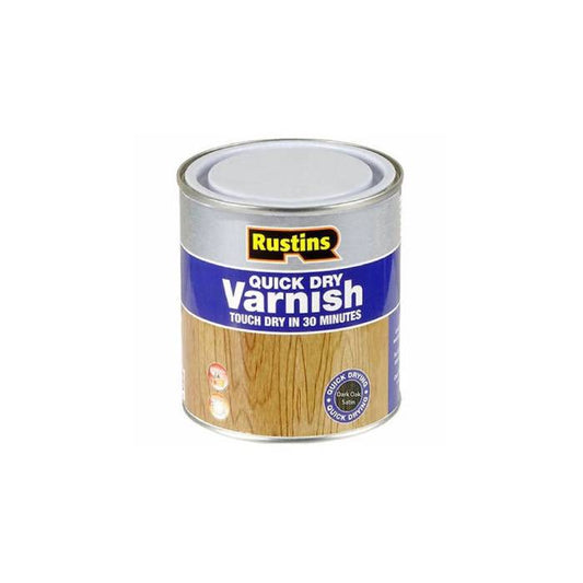 Rustins Quick Dry Varnish Satin Dark Oak 500ml