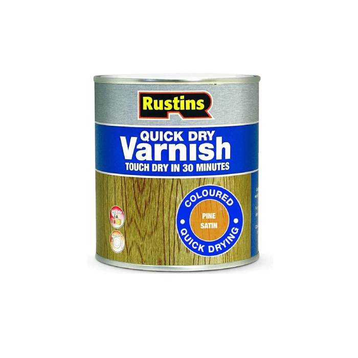 Rustins Quick Dry Varnish Satin Antique Pine 1ltr