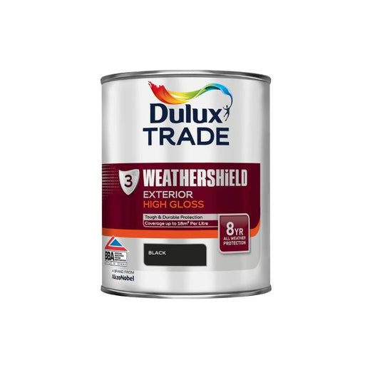 Dulux Trade Weathershield Exterior Gloss Black 1L