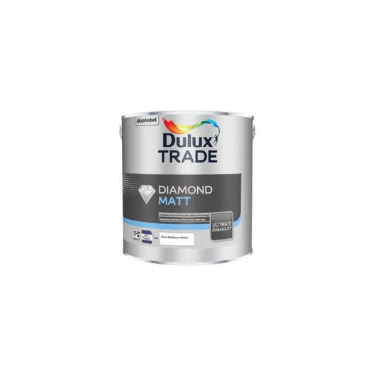 Dulux Trade Diamond Matt Pure Brilliant White 2.5L, 5L, 10L