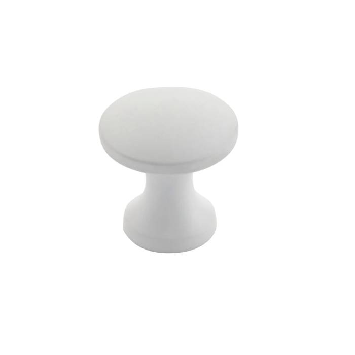 Round Cabinet Knob - White