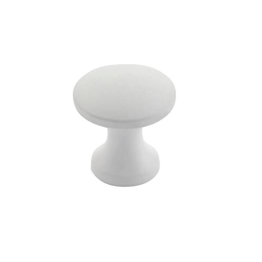Round Cabinet Knob - White