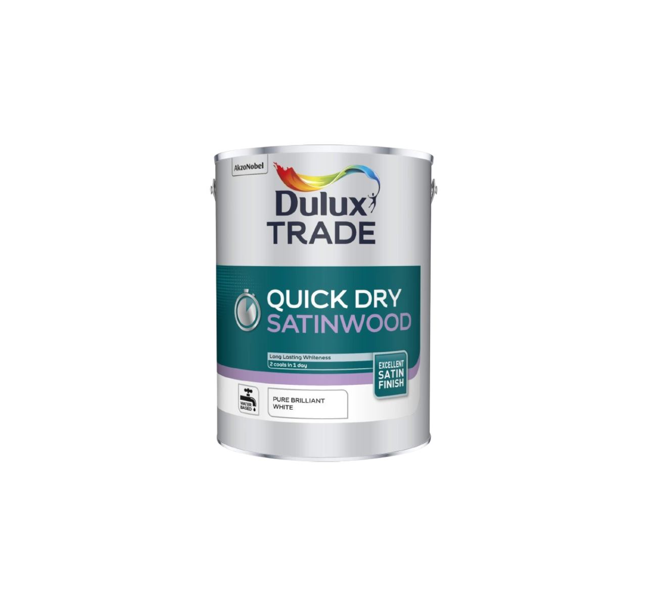 Dulux Trade Quick Dry Satinwood Paint 5L - Pure Brilliant White