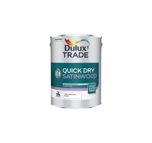 Dulux Trade Quick Dry Satinwood Paint 5L - Pure Brilliant White