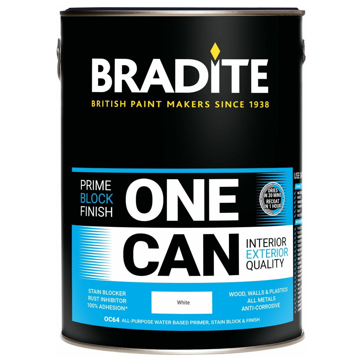 Bradite One Can Eggshell Primer and Finish White