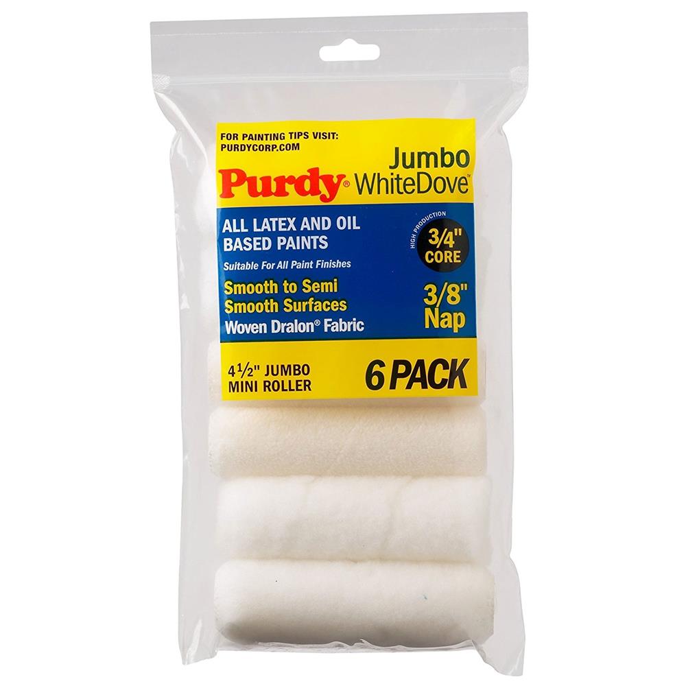 PURDY White Dove Jumbo Sleeve 4" x 3/8" 6 pack