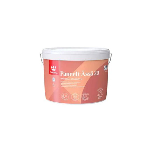Bucket of Paneeli-Assa 20 paint on a white background