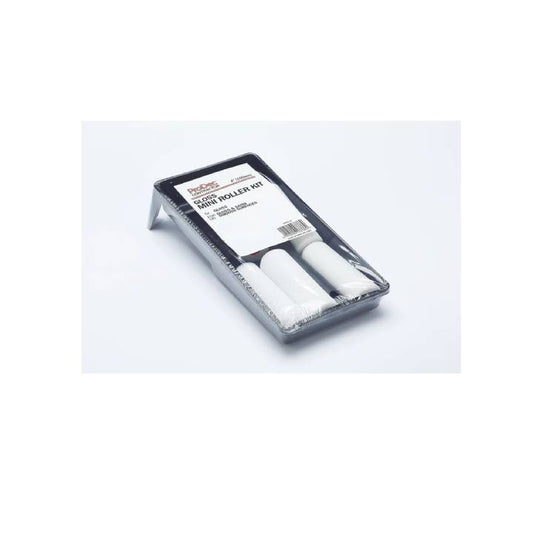 Set of white rollers in a clear plastic case on a white background