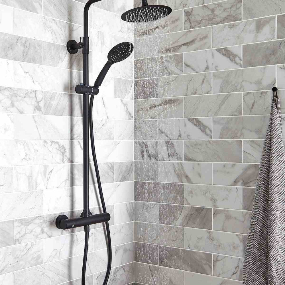Nero Round Thermostatic Exposed Bar Shower With Ov