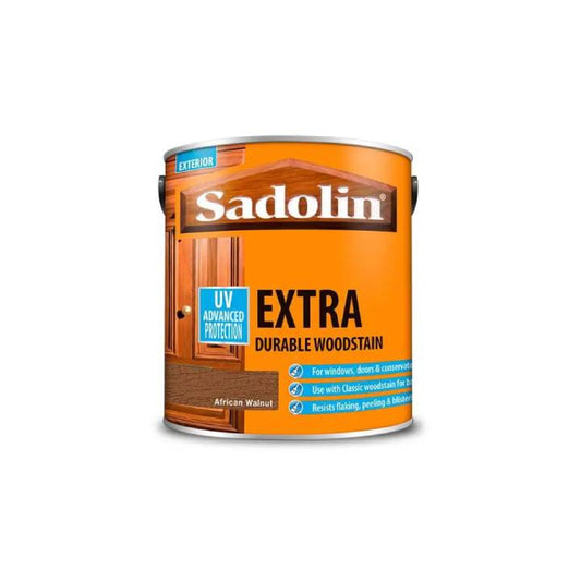 Can of Sadolin Extra Durable Woodstain on a white background