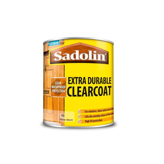 Can of Sadolin Extra Durable Clearcoat on a white background