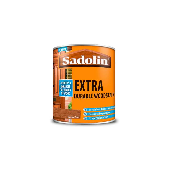 Can of Sadolin Extra Durable Woodstain on a white background