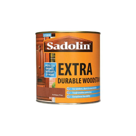 Can of Sadolin Extra Durable Woodstain on a white background