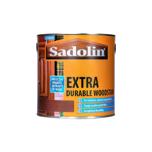 Can of Sadolin Extra Durable Woodstain on a white background